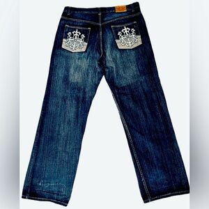 TANK  Men’s 38x34 Vintage Y2K Baggy Dk Wash Southpole Style Denim Hip Hop Jeans